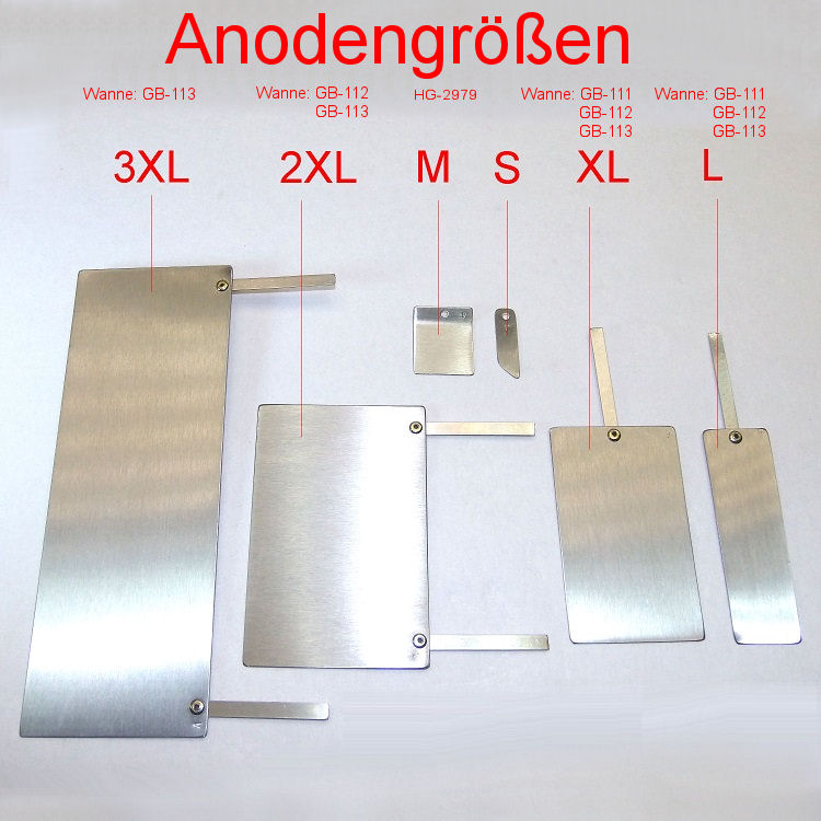 4x Tampon 4x Anode Kabel zum galvanisieren Galvanisier Set für 8 mm Anode